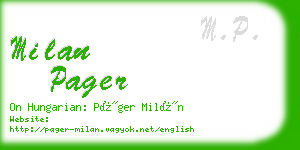 milan pager business card